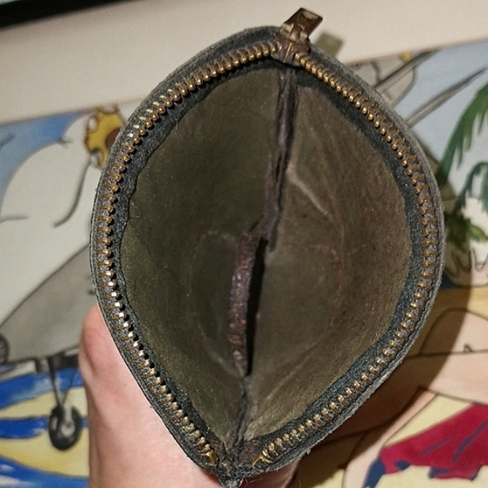 Vtg 1940s Roger’s E-Z-Lok Pipe Tobacco Pinch Loader Zippered Leather Pouch - Picture 7 of 8